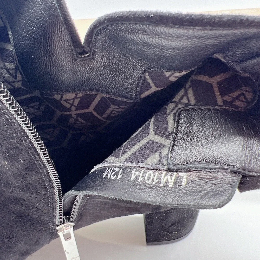 $496 Aquatalia Kaylani Women's Ankle Boots Bootie Pointed Toe Black Suede US 12 - Picture 12 of 12